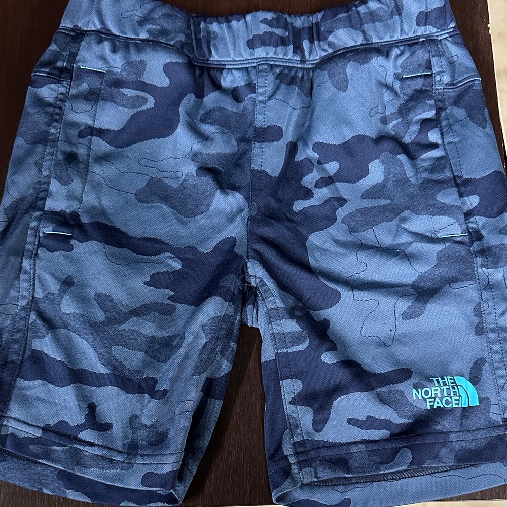 The North Face boy’s Blue Camo Shorts